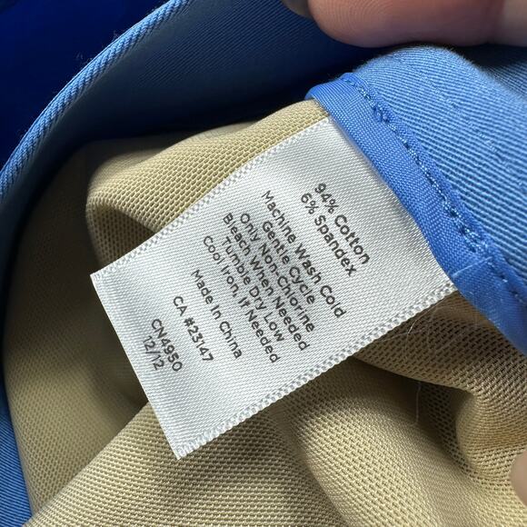 NWT Talbots Blue Cotton Spandex Stretch Straight Leg Ankle Career Dress Pants 12 - Picture 10 of 14